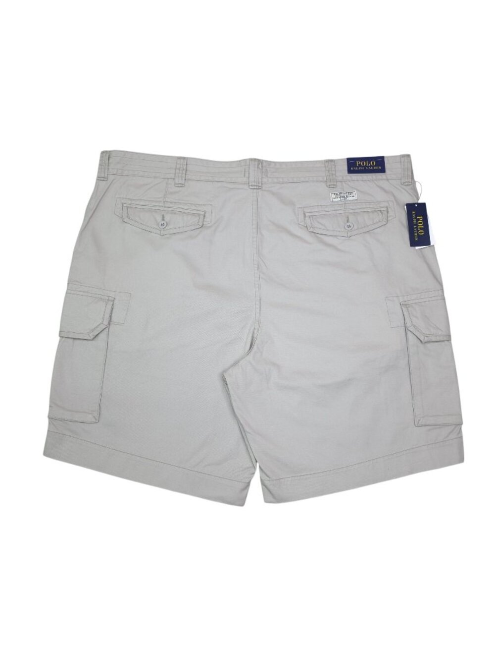 Polo Ralph Lauren Mens Beige Cargo Shorts 50B 100% Cotton Button Cargo Pockets